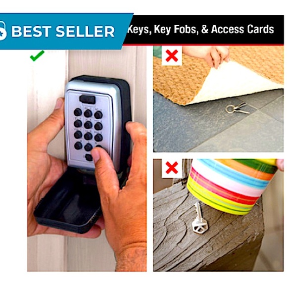 š Combination Wall-Mount Lock Box w/ push button key pad - Picture 8 of 14